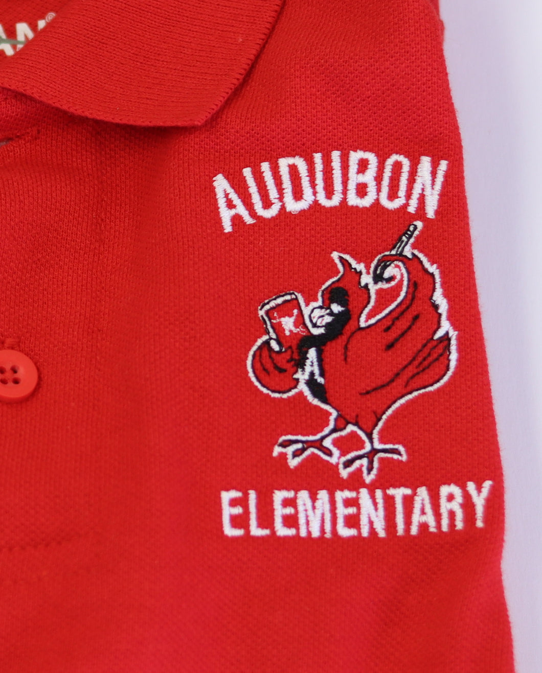 Audubon Elementary Long Sleeve Polo Youth Red French Toast