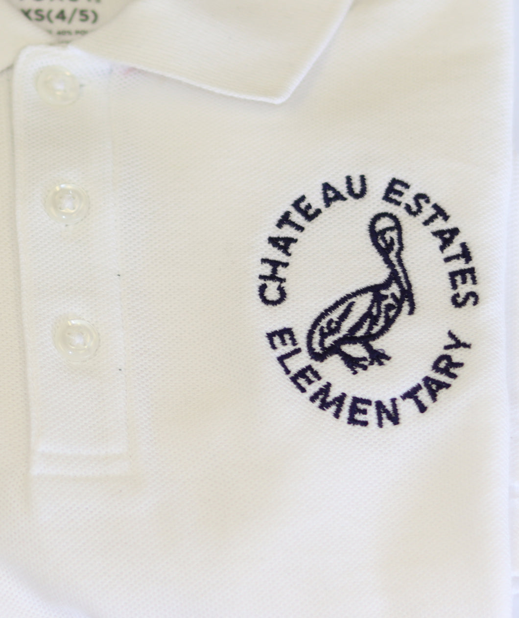 Chateau Estates Elementary Polo Adult White Gildan