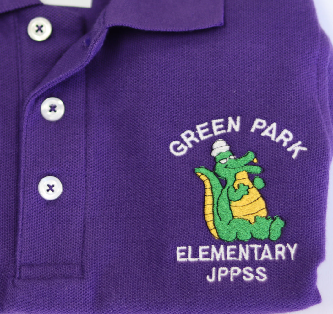 Green Park Elementary Polo Youth Purple Gildan