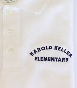 Harold Keller Elementary Long Sleeve Polo Youth White French Toast