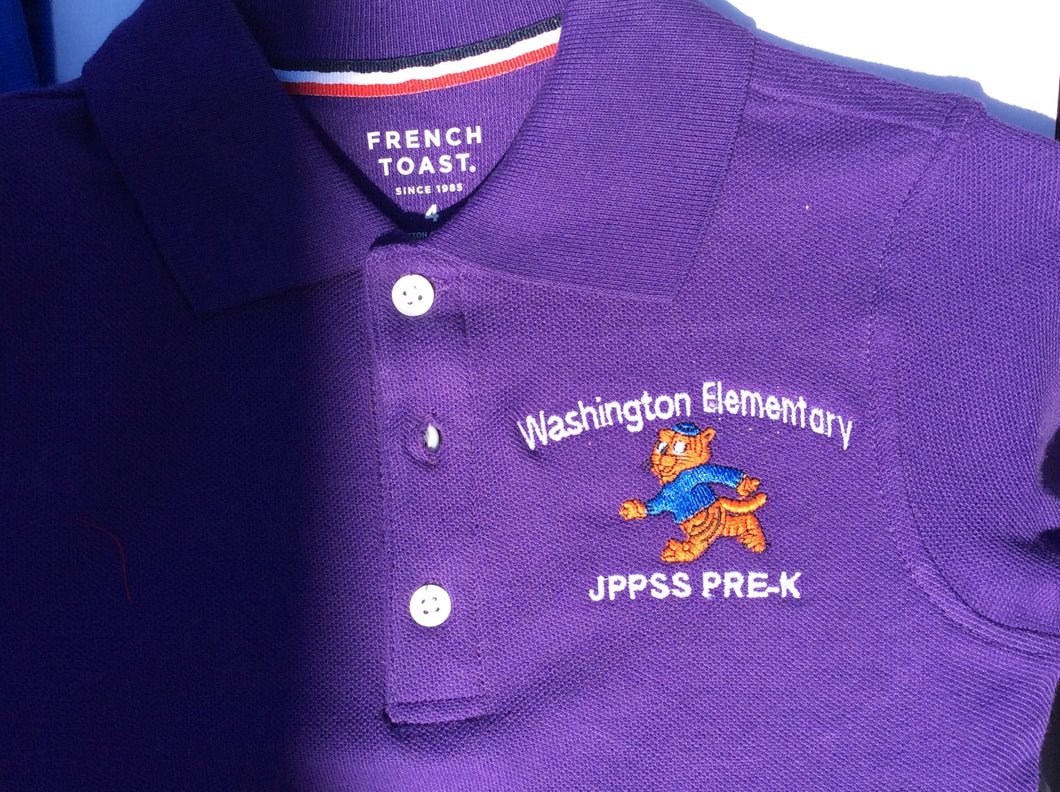 Washington Elementary Polo Youth Purple French Toast Pre-K