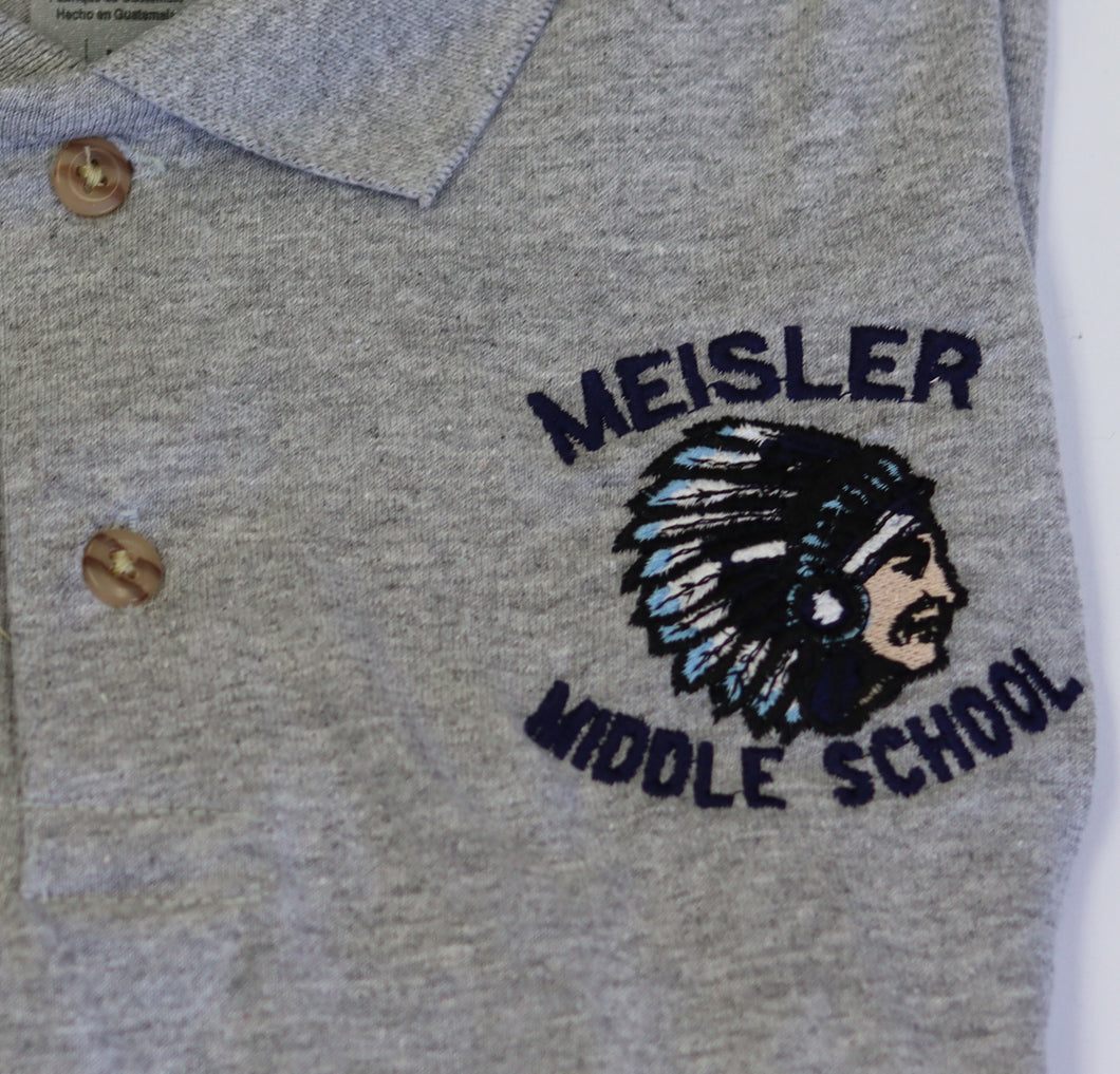 Meisler Middle Polo Adult Gray Gildan